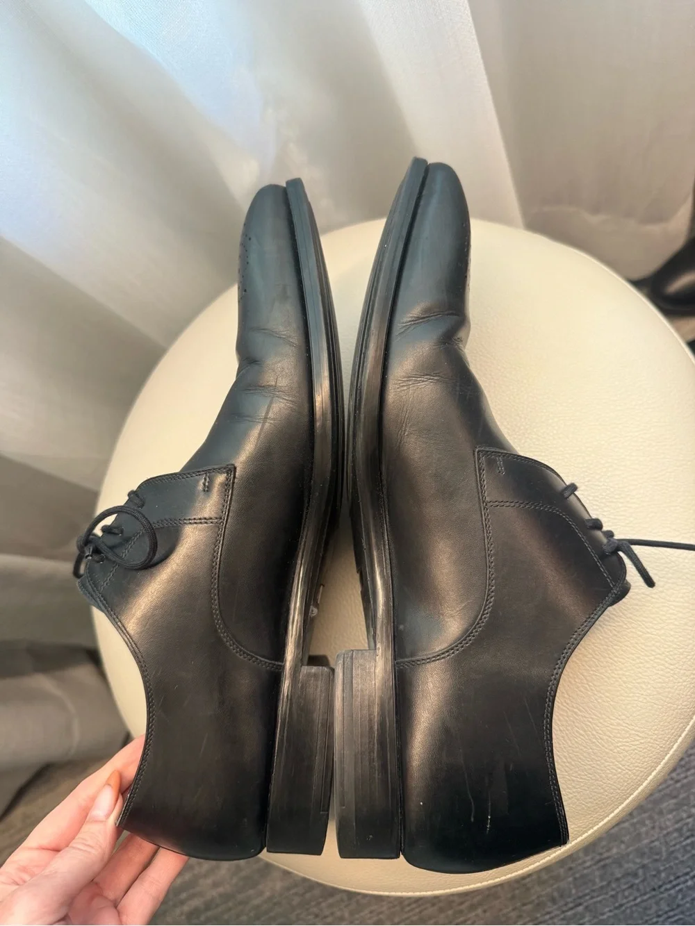 Magnanni for Saks Fifth Avenue Men’s Black Leather Derby Shoes Size 8 M
